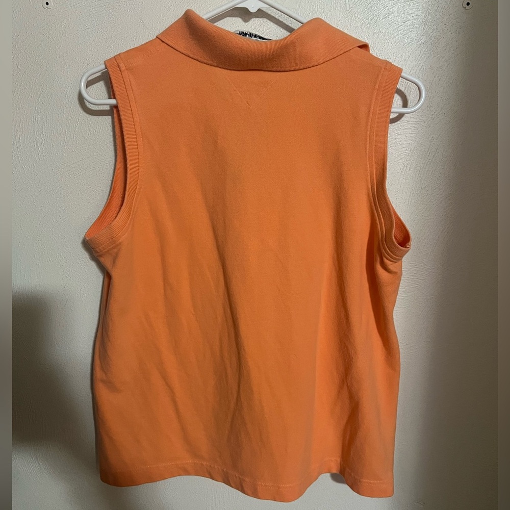 TOMMY HILFIGER Classic Sleeveless Summer Casual Polo Shirt Orange Women's‎ Sz XL - Picture 6 of 6